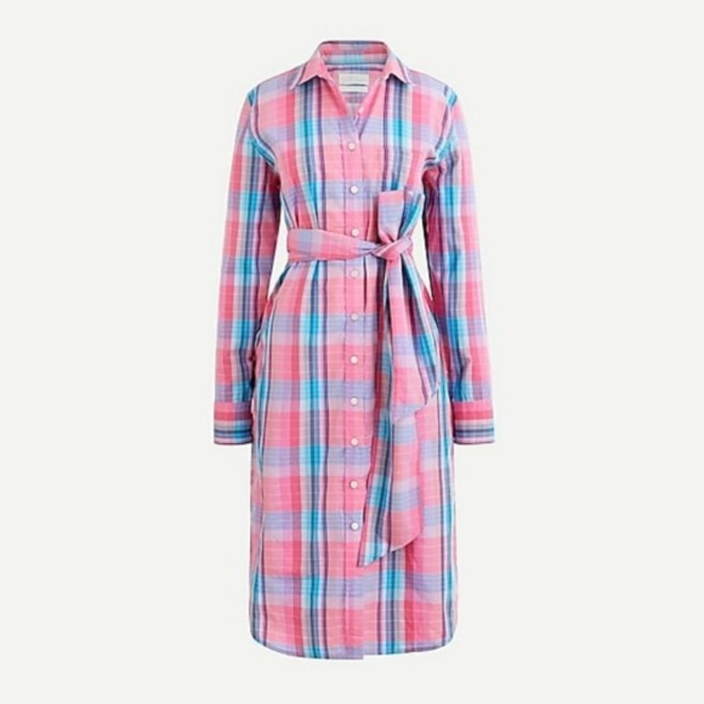 NWT J. Crew plaid shirt dress
